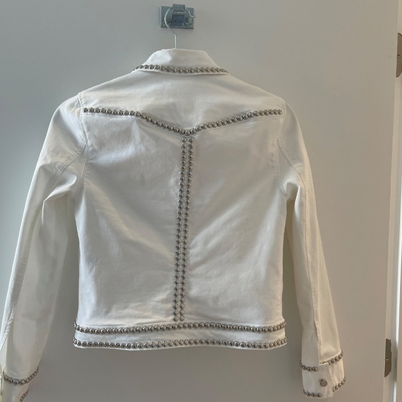 A.L.C STUDDED JACKET WHITE DENIM - Picture 3 of 13